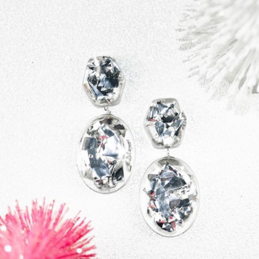 ML xx TP Confetti Post Drop Earrings - Moon and Lola