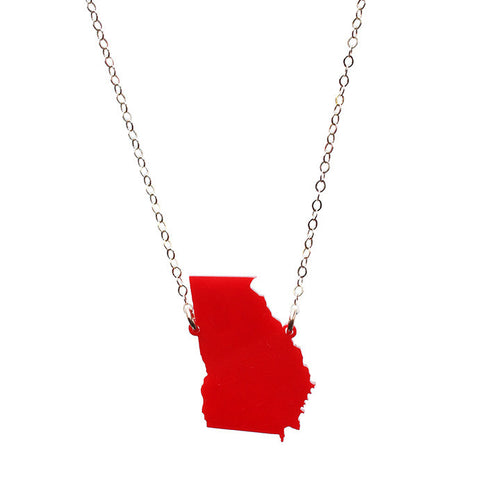 Acrylic State Heart Necklace