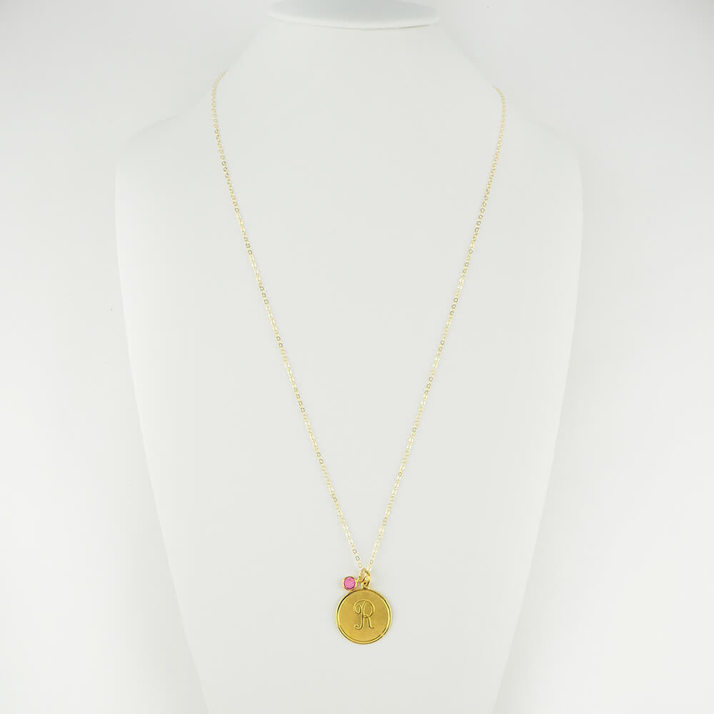 Moon and Lola - Birthstone Charm on Long Apex Chain