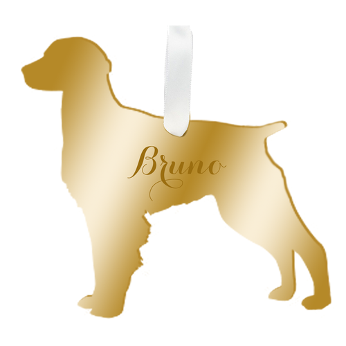 Personalized Brittany Spaniel Ornament - Moon and Lola