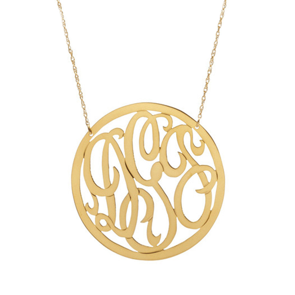Cheshire Handcut Monogram Rimmed Necklace