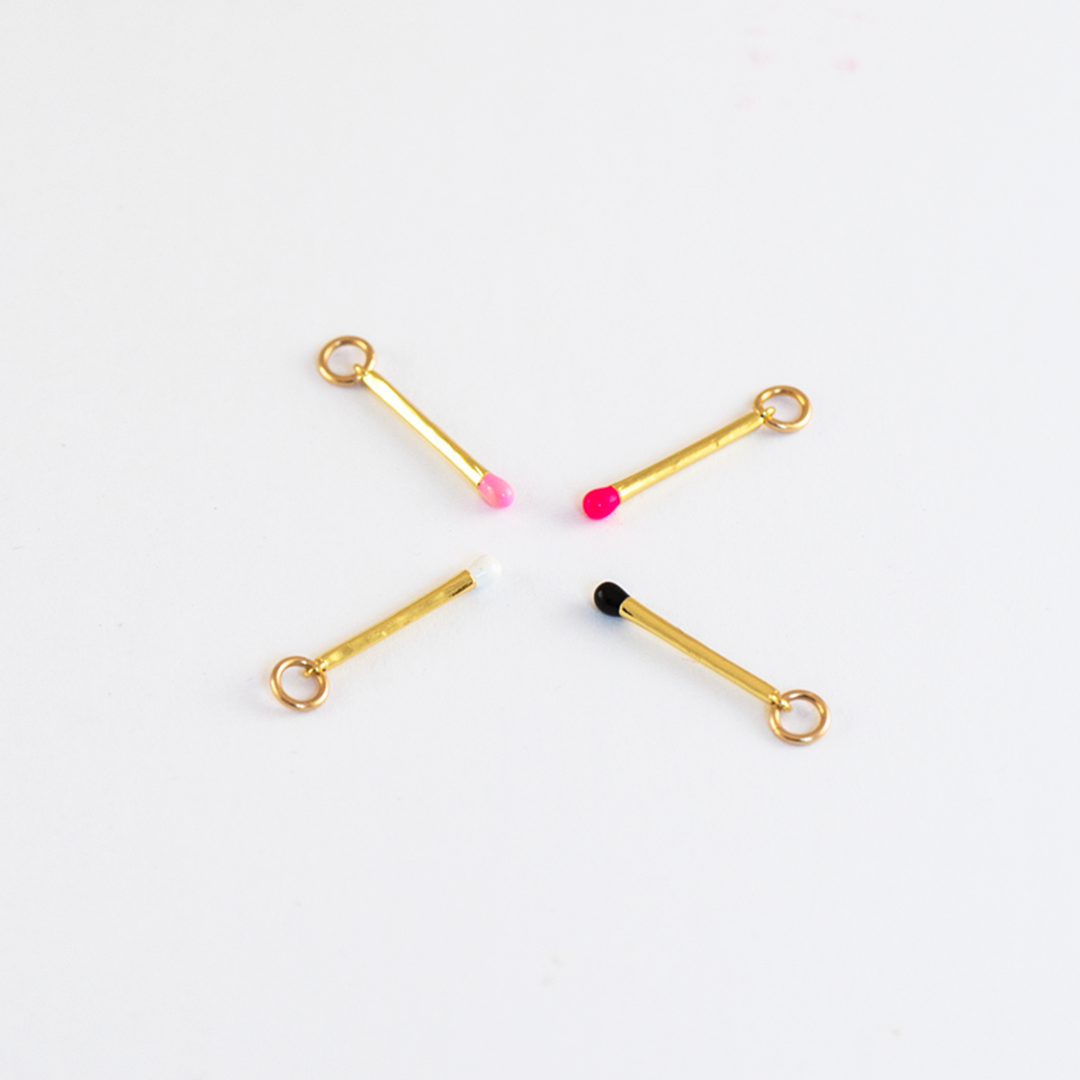 Matchstick Charm Pendant Necklace - Moon and Lola