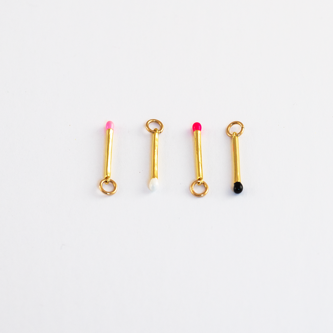 Matchstick Charm Pendant Necklace - Moon and Lola
