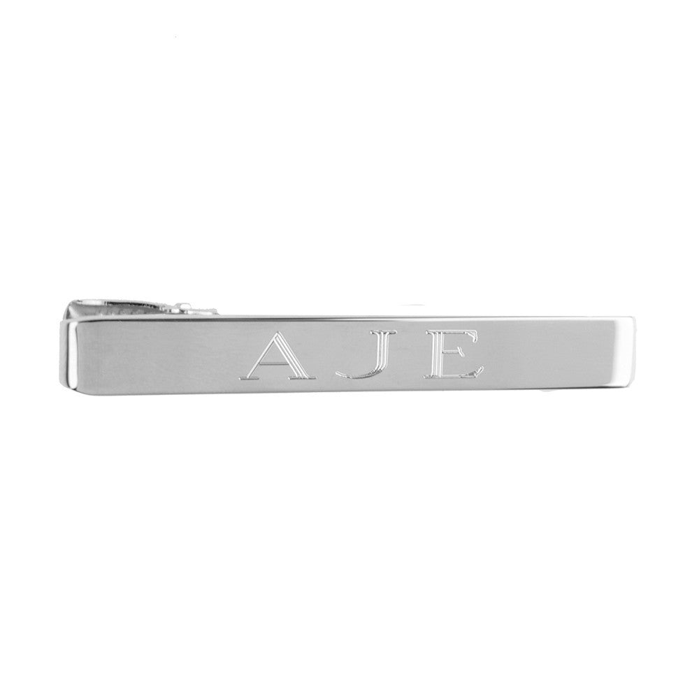Moon and Lola - Engraved Tie Bar Silver