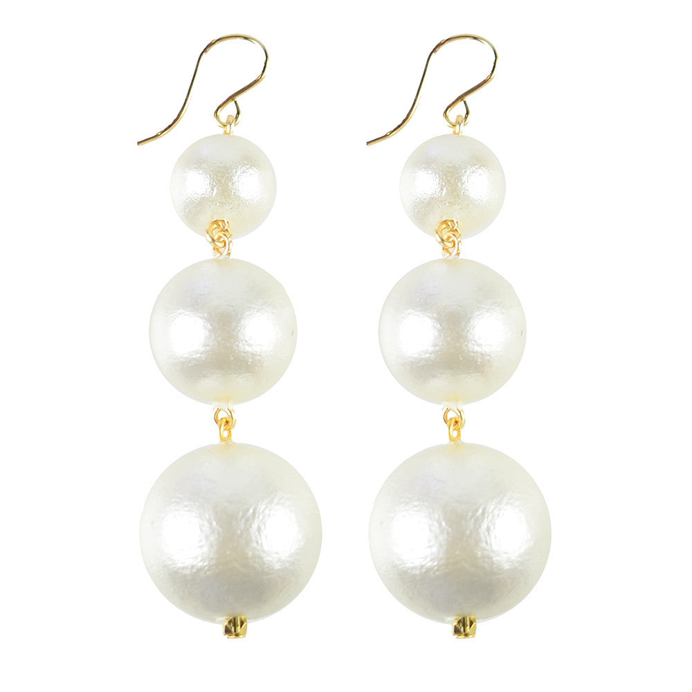 Europa Cotton Pearl Graduated Earrings