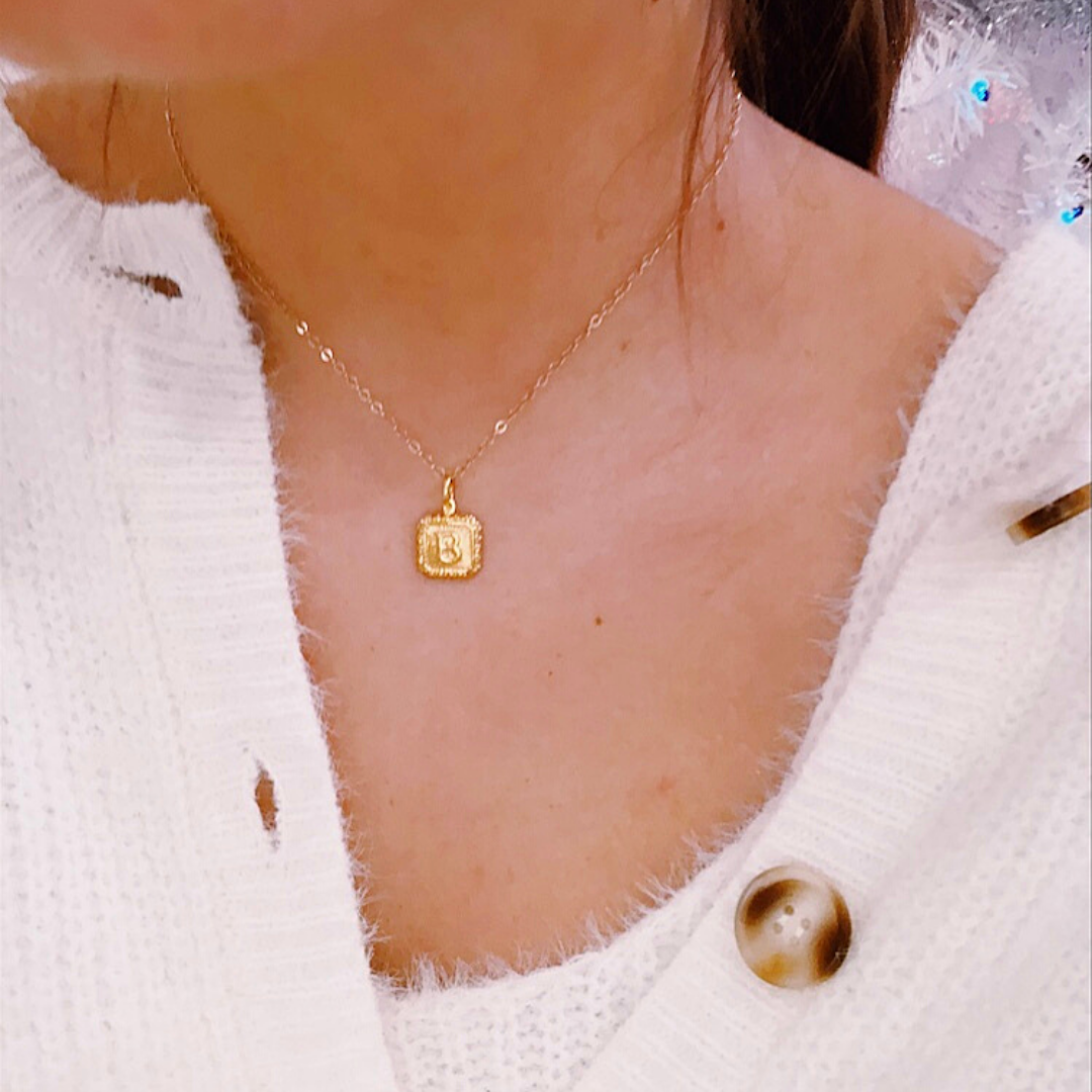 Palmer Initial Charm - Moon and Lola