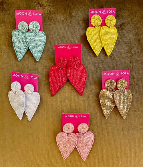 Heart Patch Earrings - White - Moon and Lola