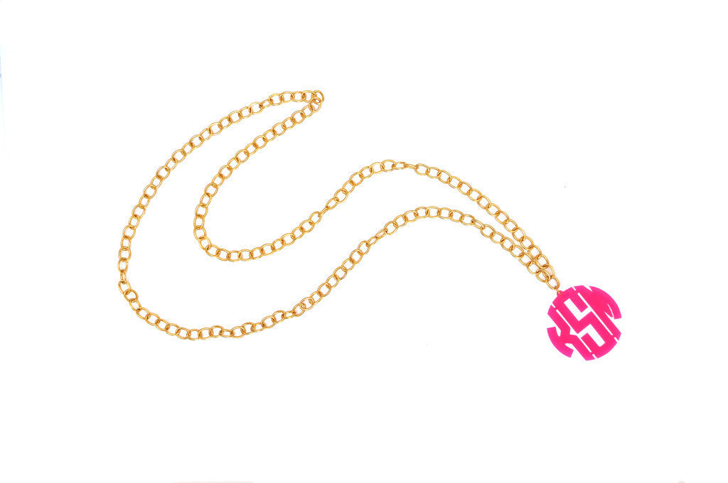 I found this at #moonandlola! - Acrylic Block Monogram on Gold Greenwich Chain