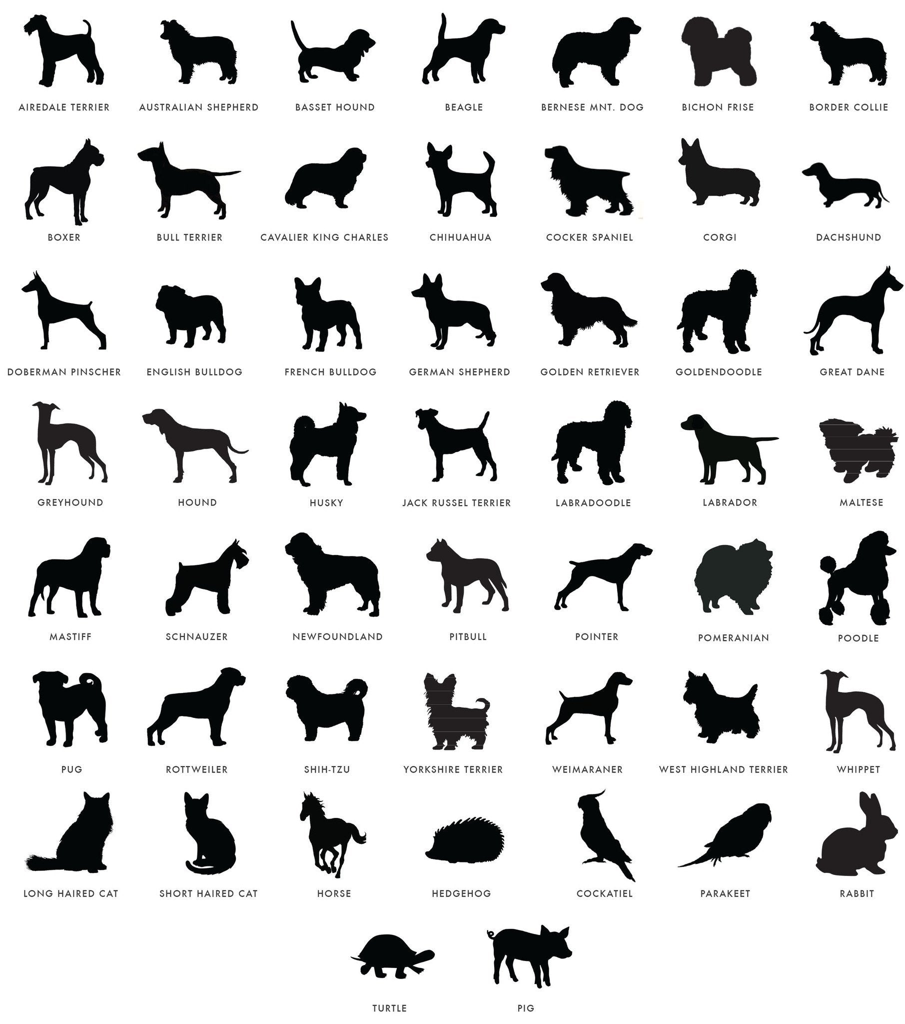 Moon and Lola - Pet Silhouette Images