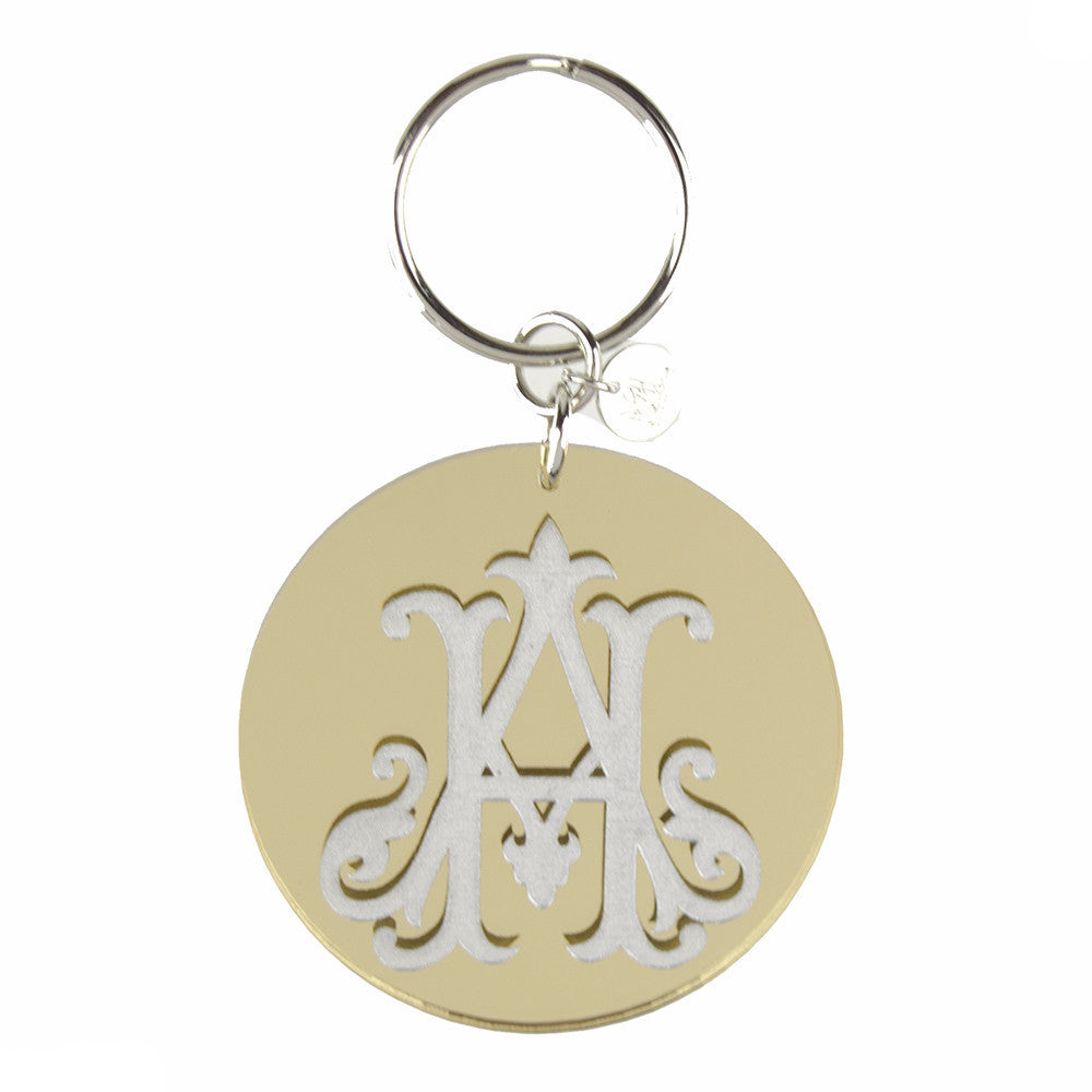 Moon and Lola xx Emily McCarthy Key Chain Interlocking Font