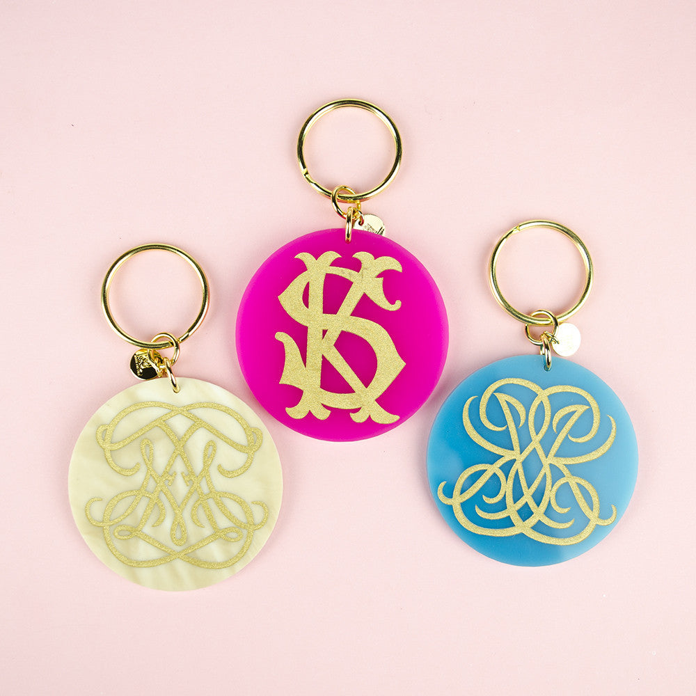 Moon and Lola xx Emily McCarthy Key Chain Interlocking Font