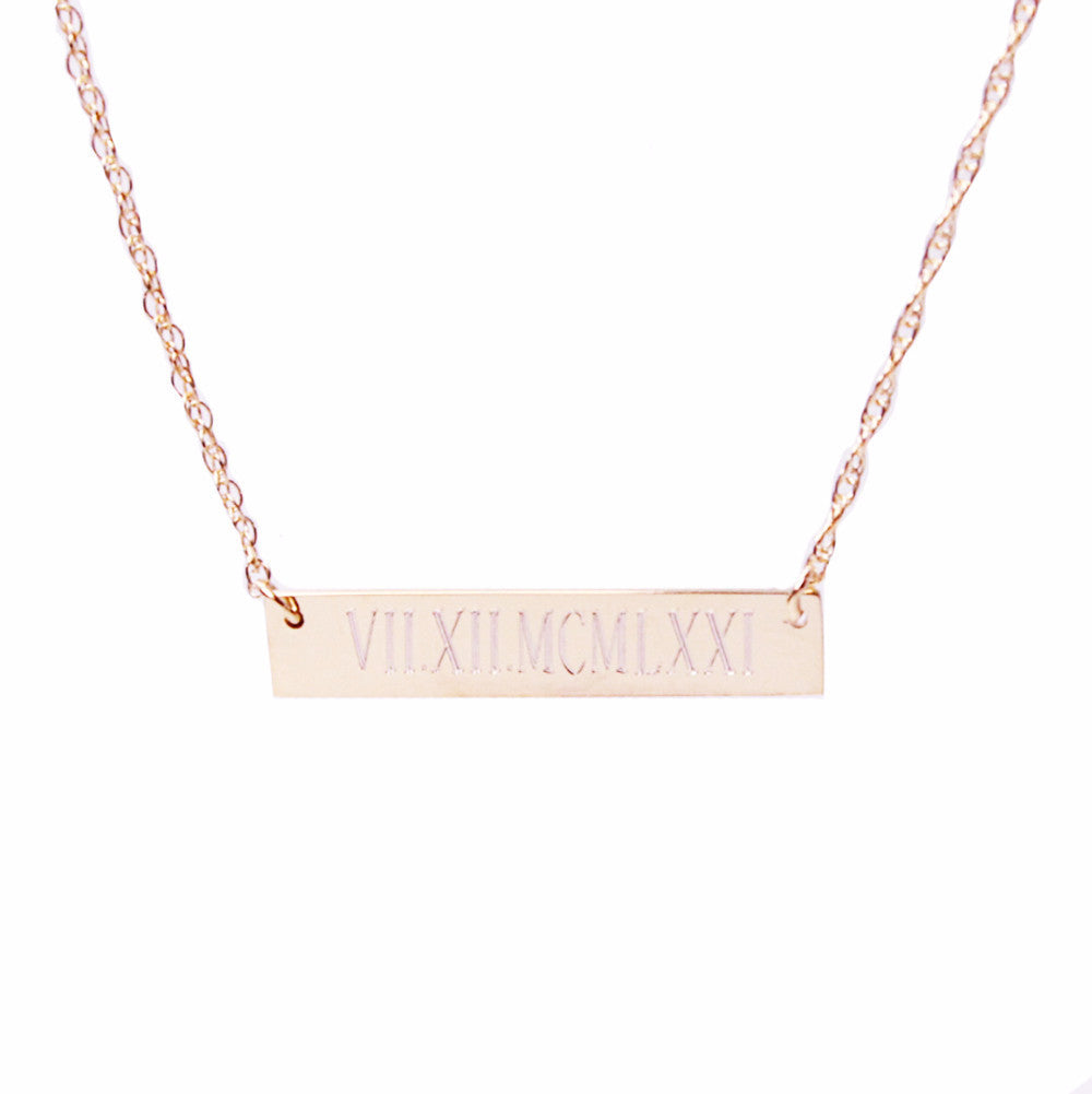 I found this at #moonandlola - Engraved Bar Necklace close up