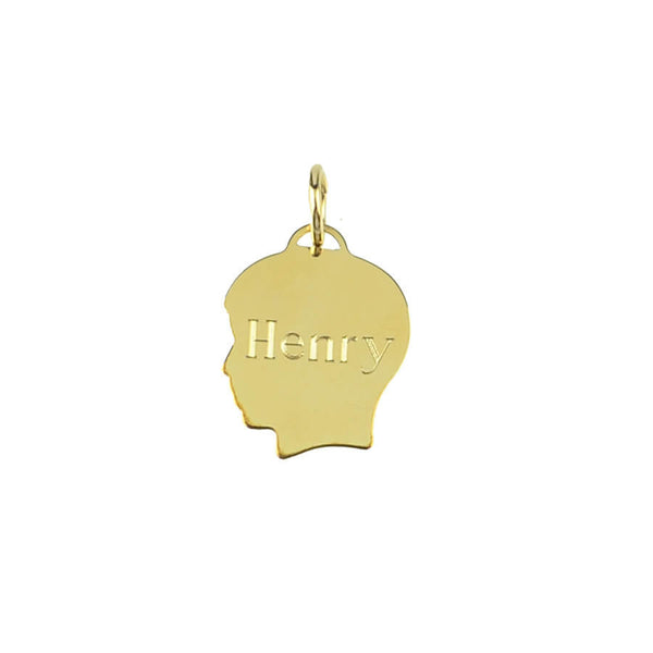 Boy silhouette charm engraved new arrivals