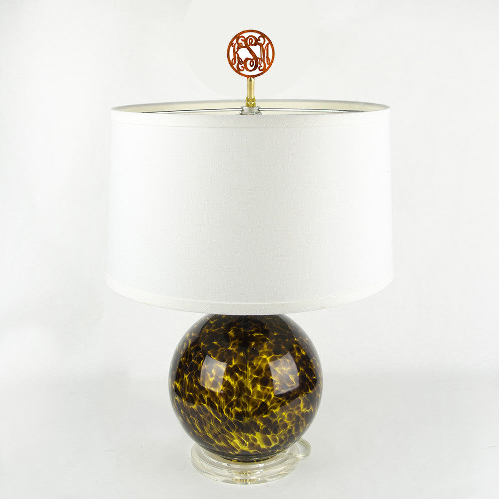 I found this at #moonandlola! - Script Monogram Finial on lamp