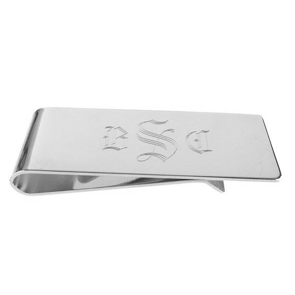 Moon and Lola - Engraved Money Clip Old English Font