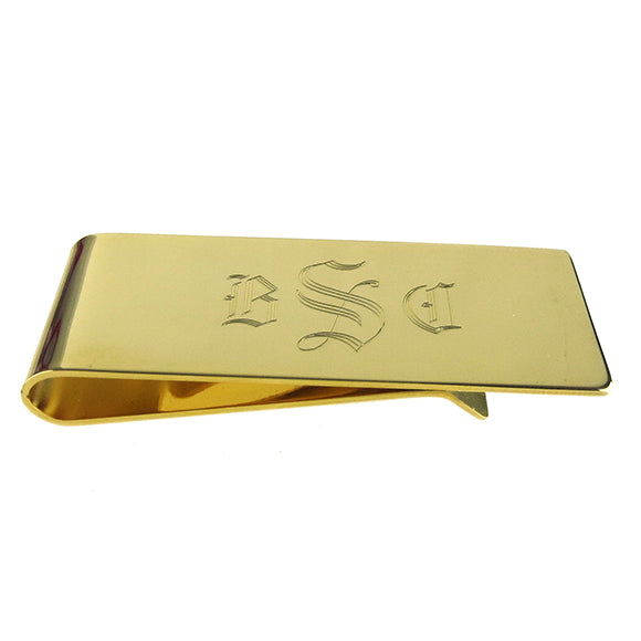 Moon and Lola - Engraved Money Clip Old English Font