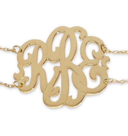 I found this at #moonandlola - Metal Cheshire Script Double Chain Bracelet close up