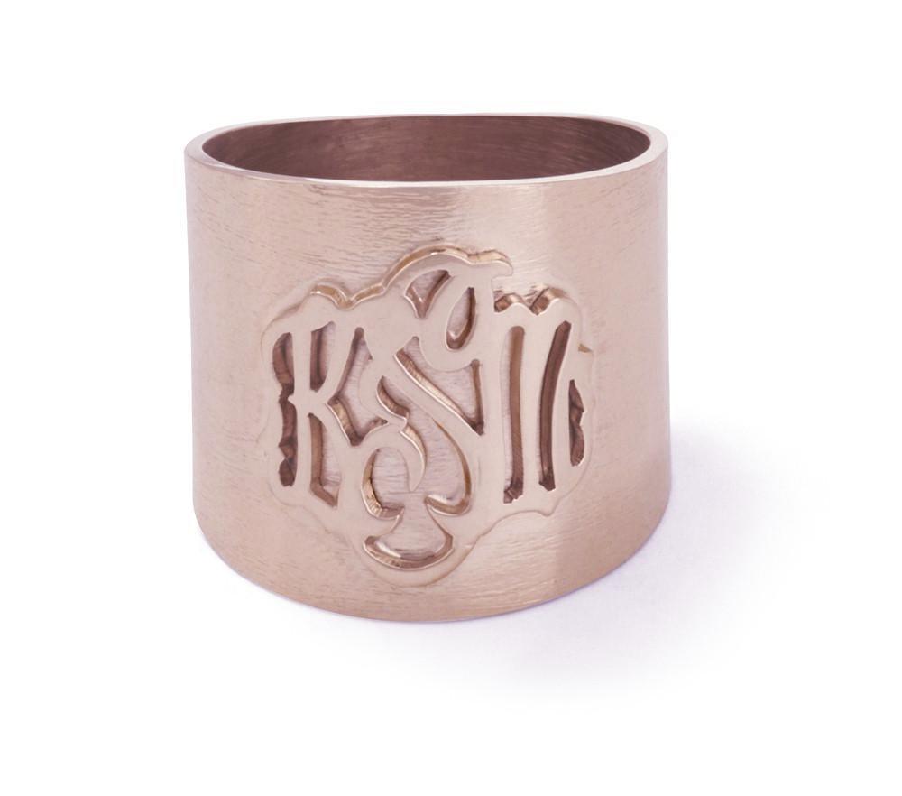 Palais Cheshire Handcut Monogram Ring - Moon and Lola
