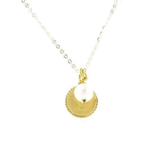 Moon and Lola - Dalton Charm Necklace with Cotton Pearl