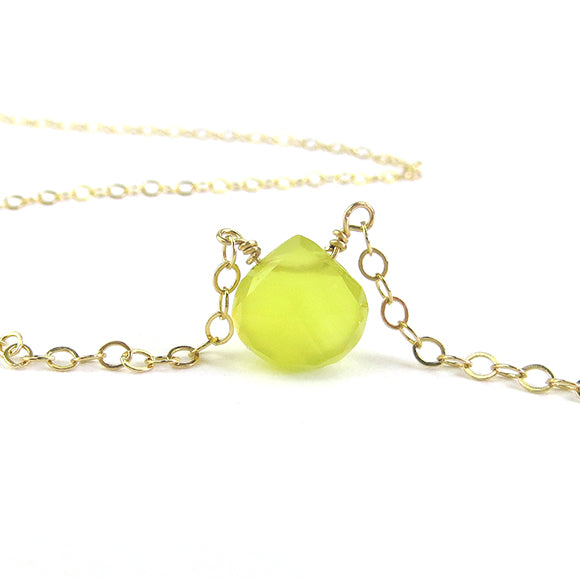 Moon and Lola - Lemon-Lime Chalcedony Necklace
