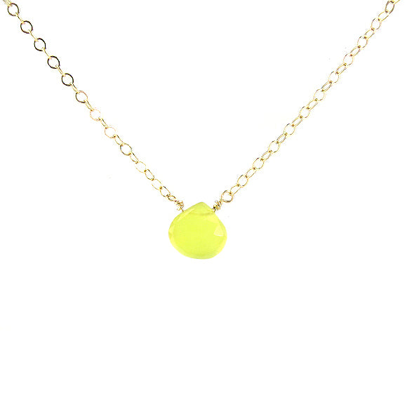 Moon and Lola - Lemon-Lime Chalcedony Necklace