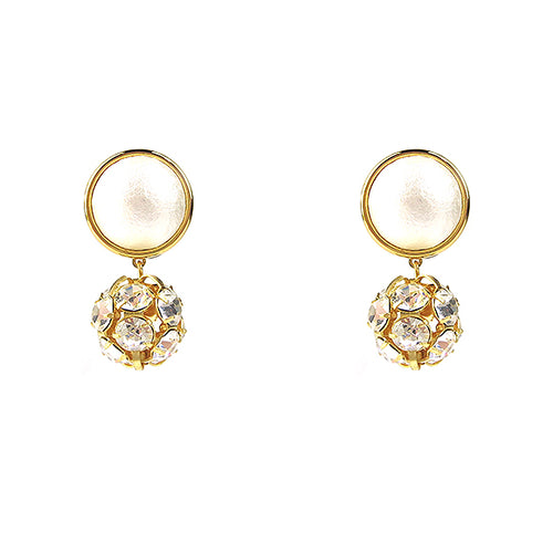 Moon and Lola - Luna Rhinestone Single Drop Earrings in gold