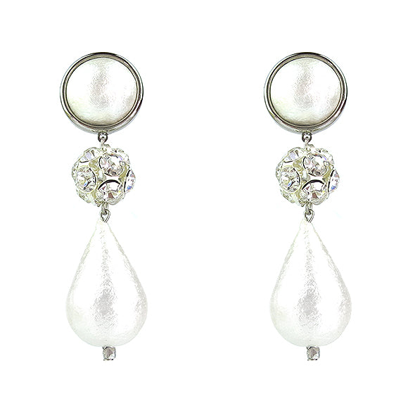 Moon and Lola - Luna Rhinestone Teardrop Earrings in silver