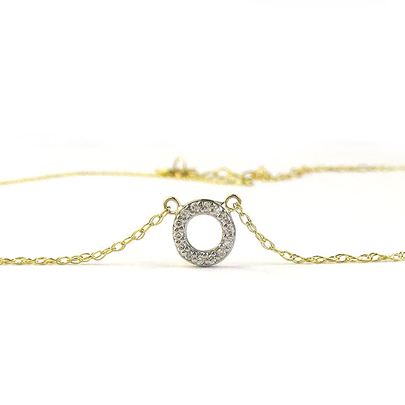 Moon and Lola - Open Circle Diamond Necklace