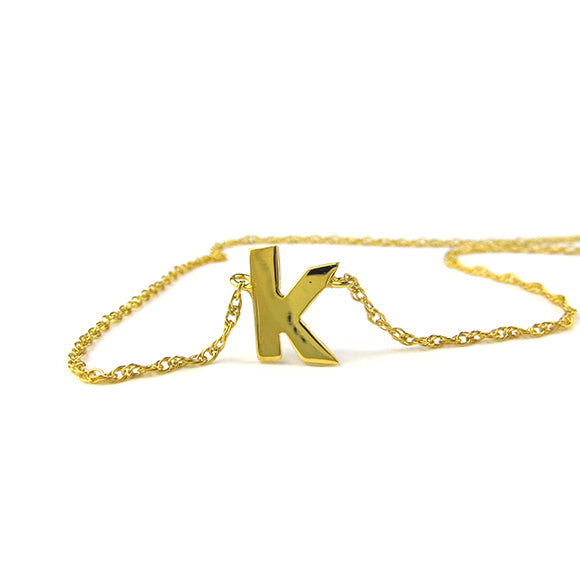 Metal Single Letter Necklace - Moon and Lola