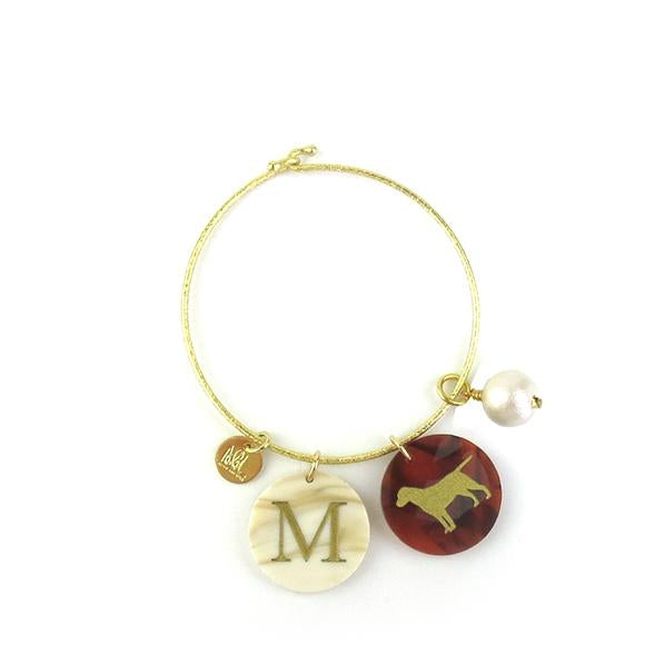 Moon and Lola - Eirene Bangle with Cotton Pearl Charm