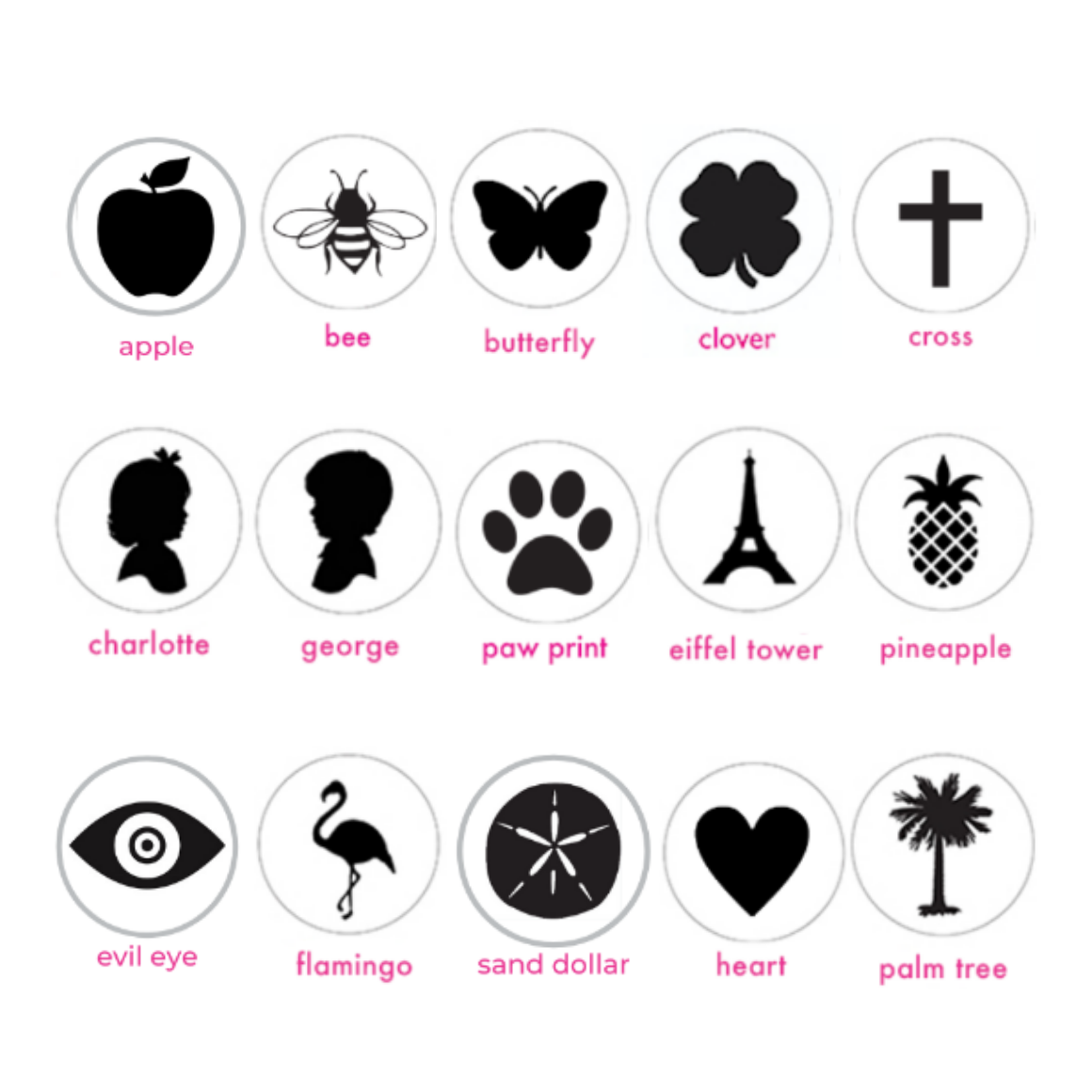 Moon and Lola - Acrylic Eden Charm images silhouette sheet