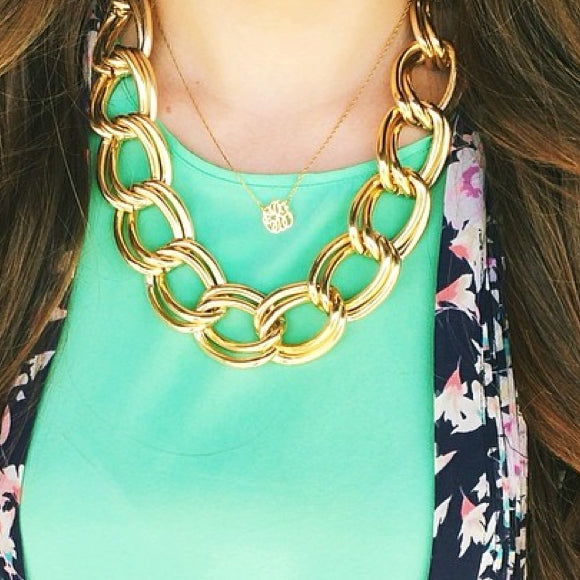 I found this at #moonandlola! - Ajman Necklace on model