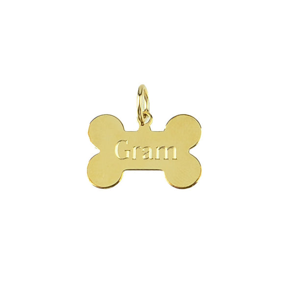 Gold dog bone charm best sale