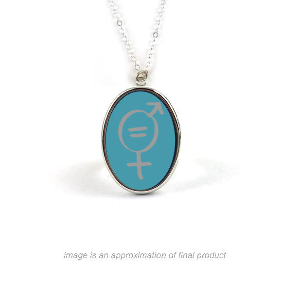 Moon and Lola - Equality For All Oval Necklace with Ruth Bader Ginsberg monogram and supreme court collar
