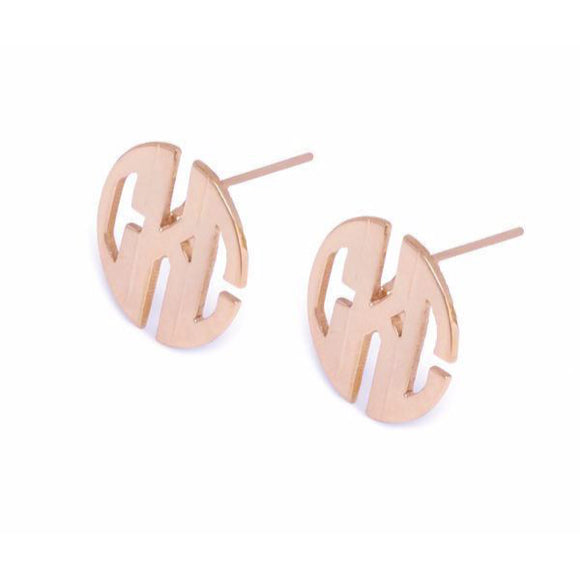 Moon and Lola - Hampton Metal Block Font Post Earrings