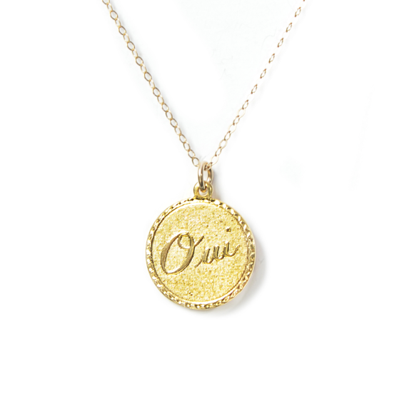 Moon and Lola - Metal Oui Charm Necklace On Apex Chain