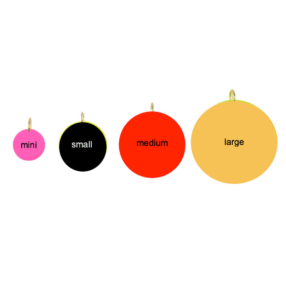 Moon and Lola mini small medium and large acrylic charm sizes