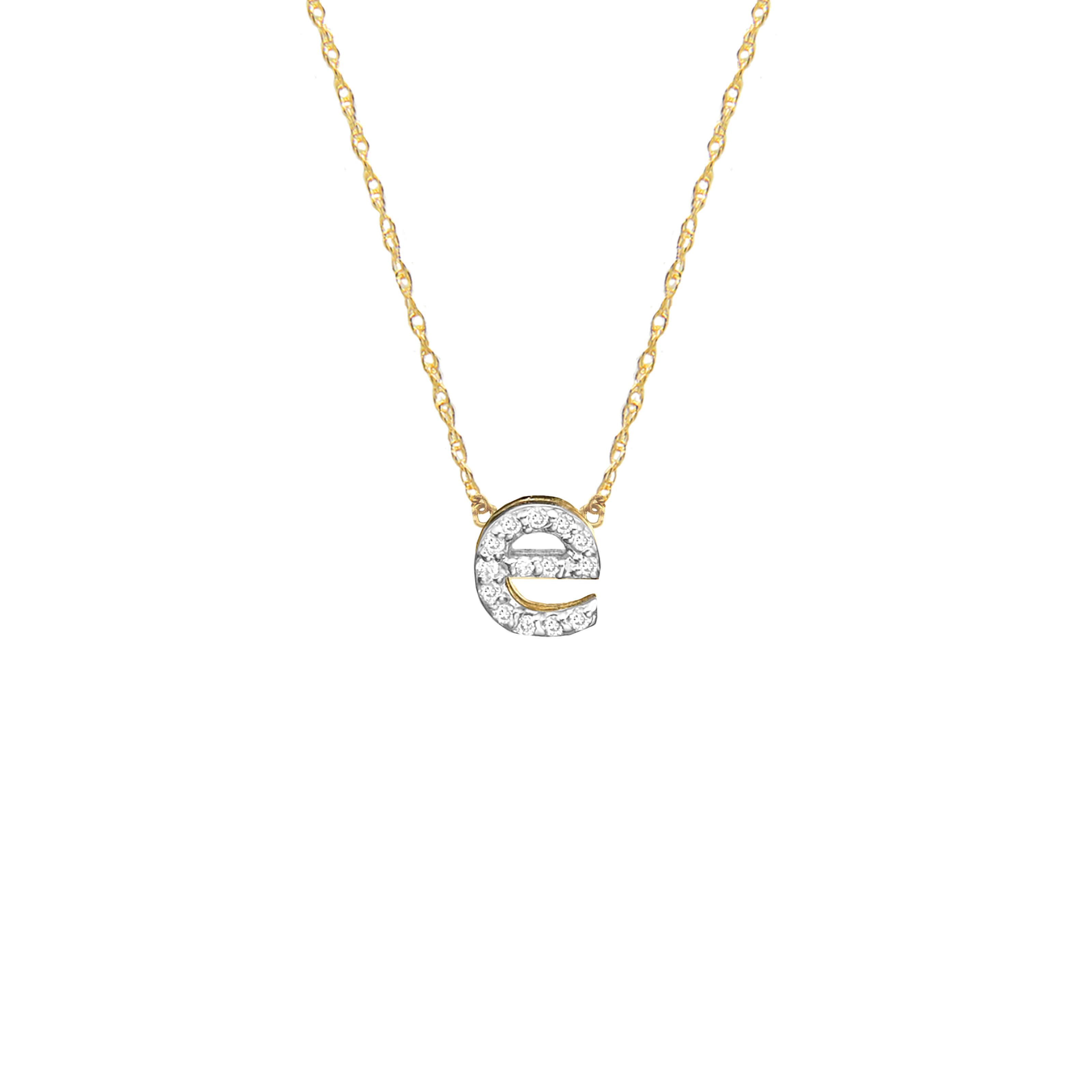 Moon and Lola - Metal Single Letter Diamond Necklace