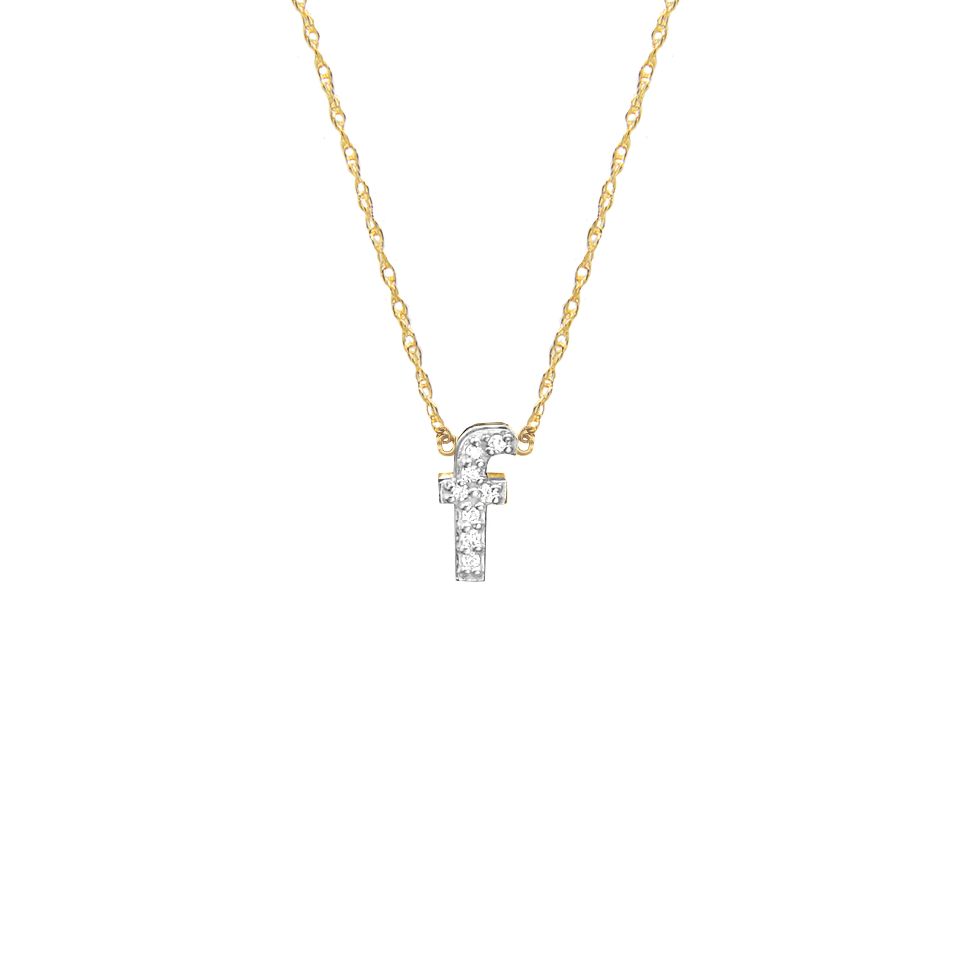 Moon and Lola - Metal Single Letter Diamond Necklace