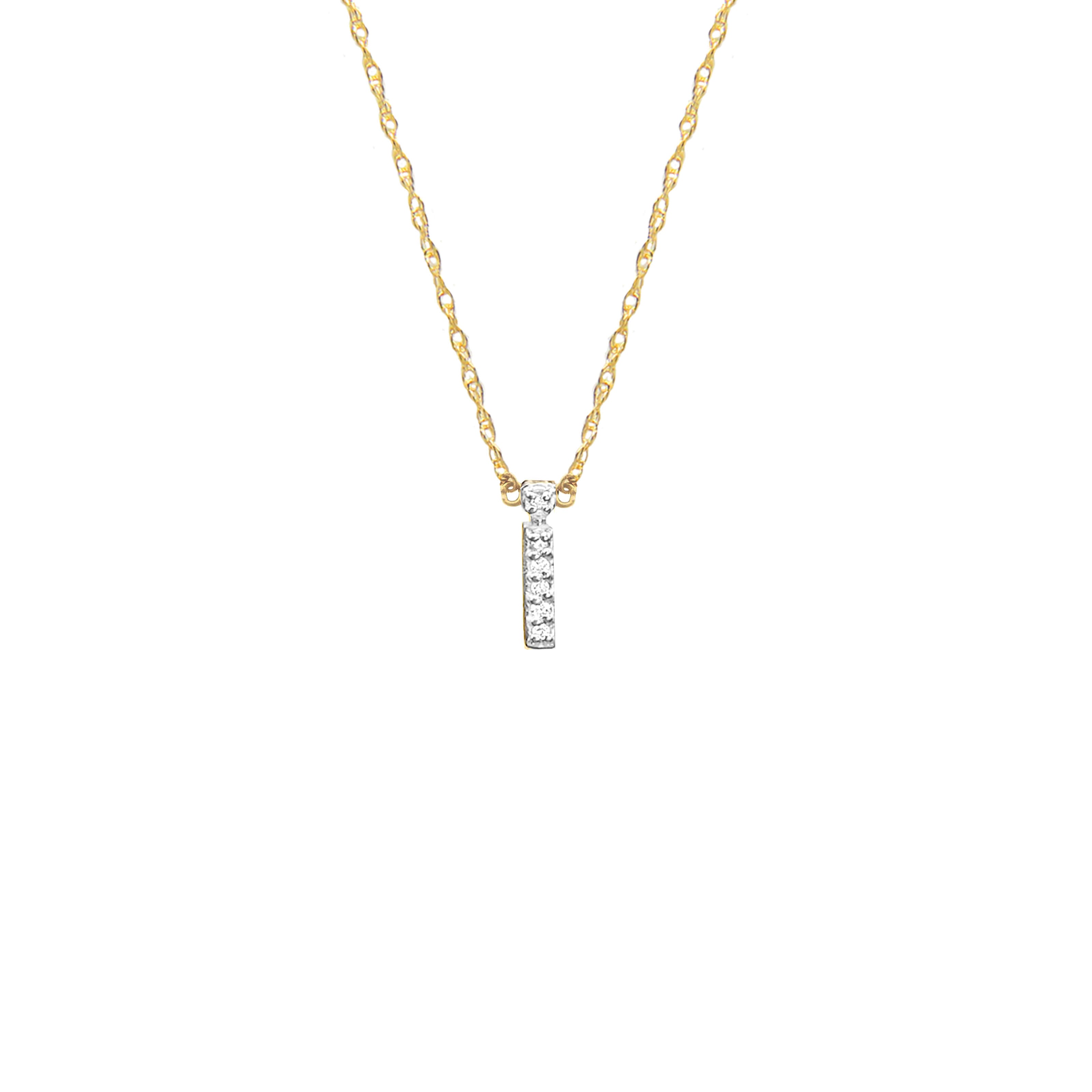 Moon and Lola - Metal Single Letter Diamond Necklace