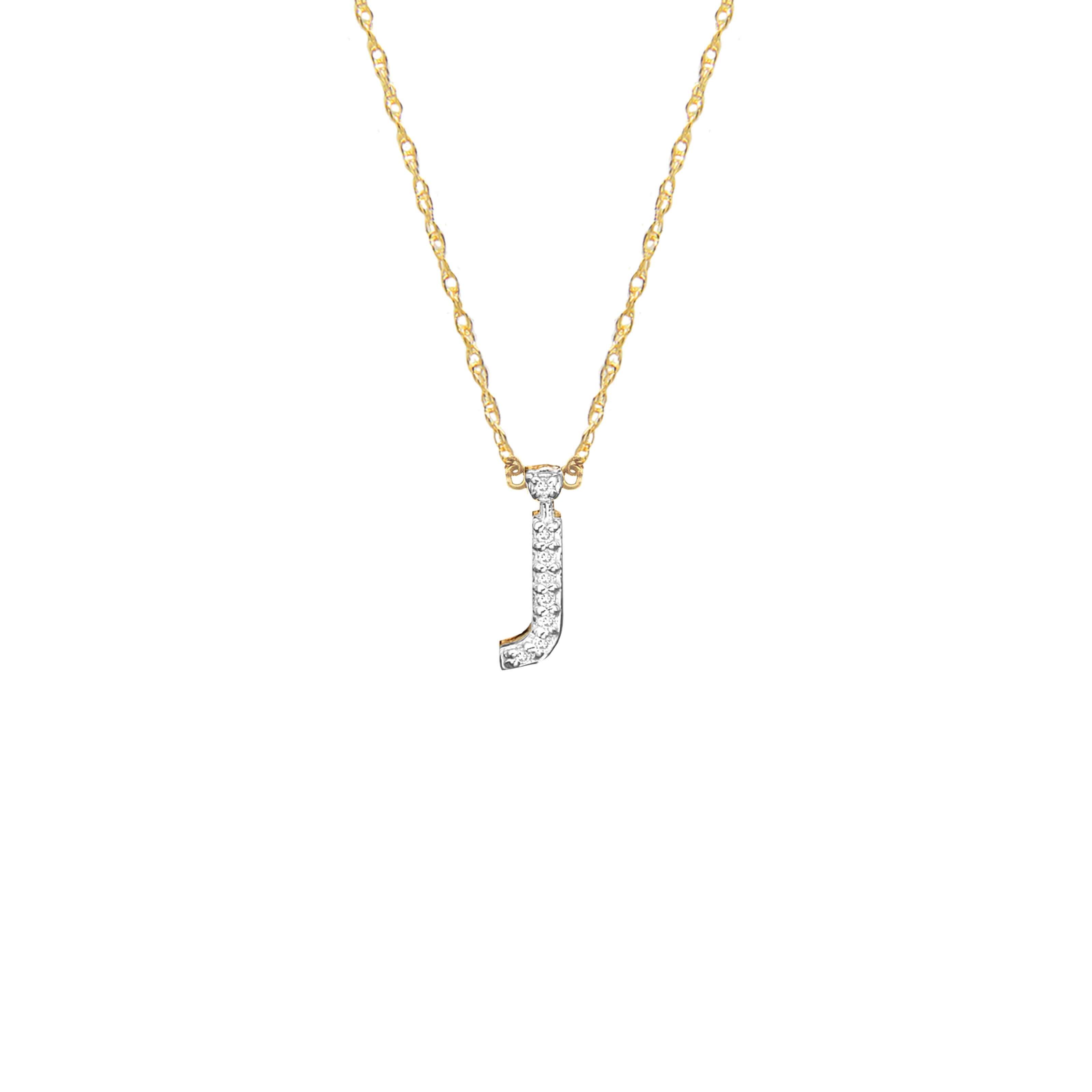 Moon and Lola - Metal Single Letter Diamond Necklace