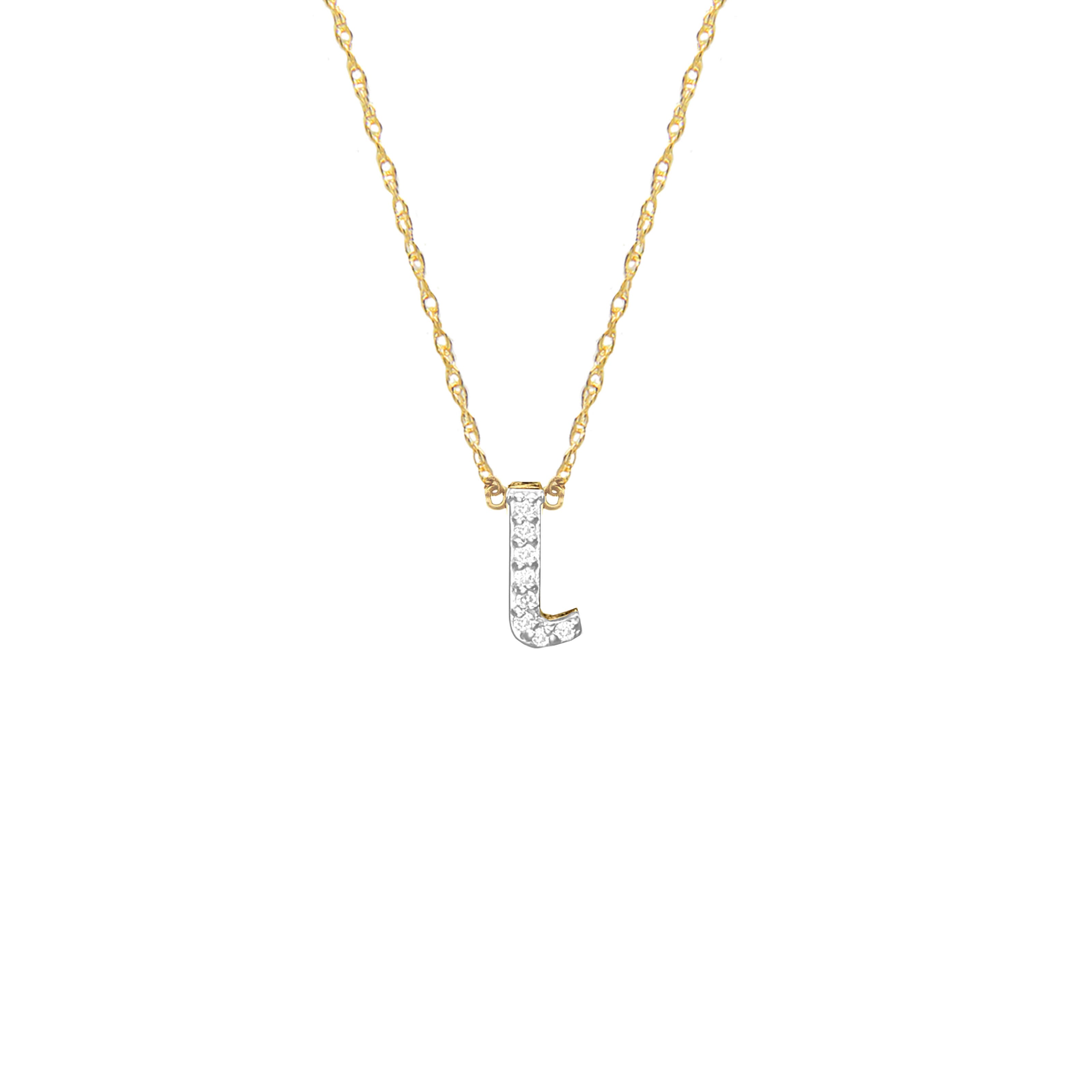 Moon and Lola - Metal Single Letter Diamond Necklace