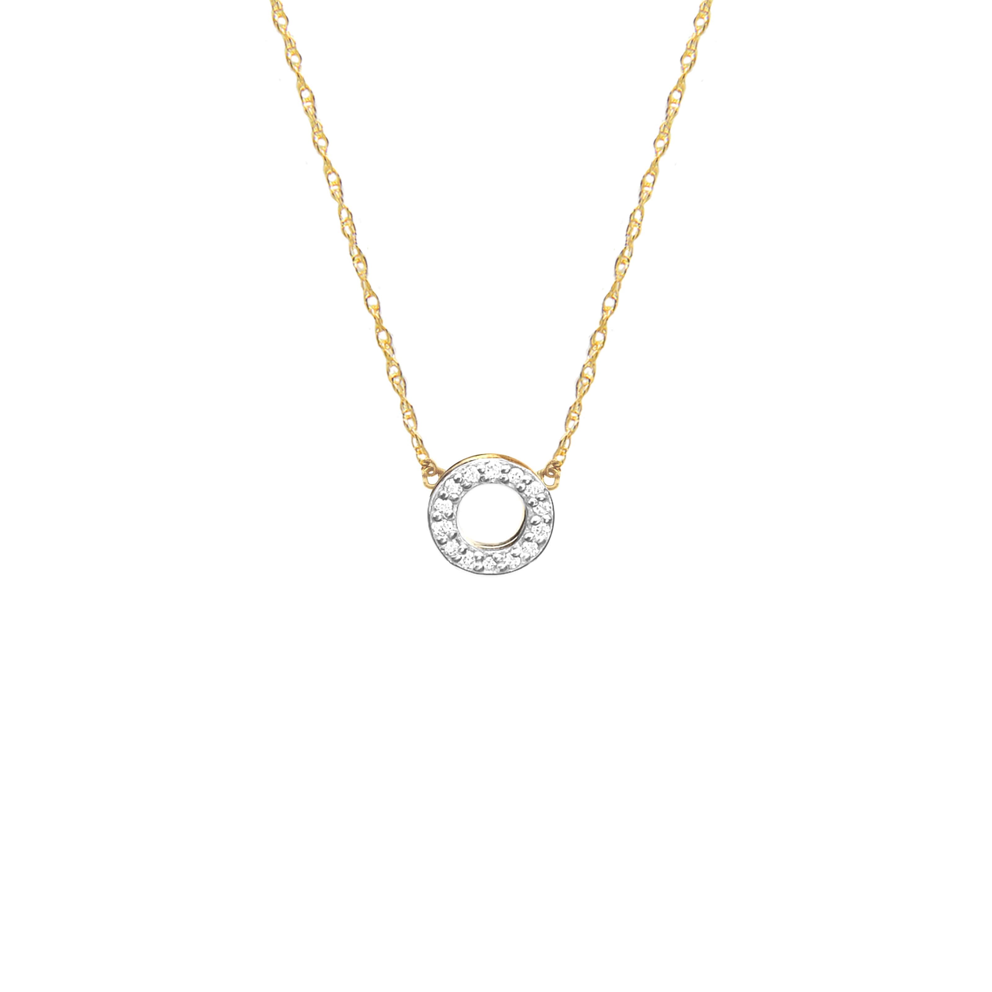 Open Circle Diamond Necklace
