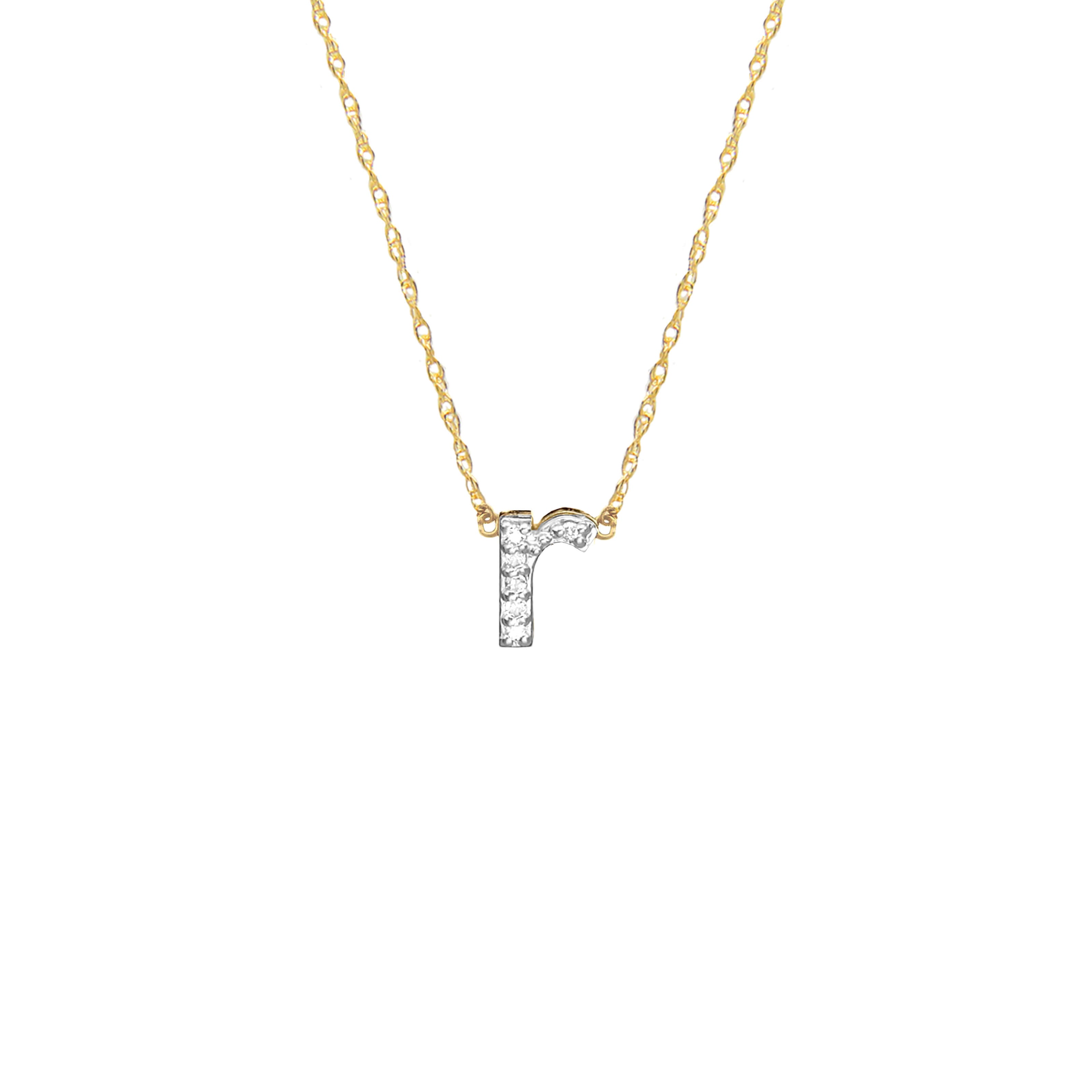 Moon and Lola - Metal Single Letter Diamond Necklace