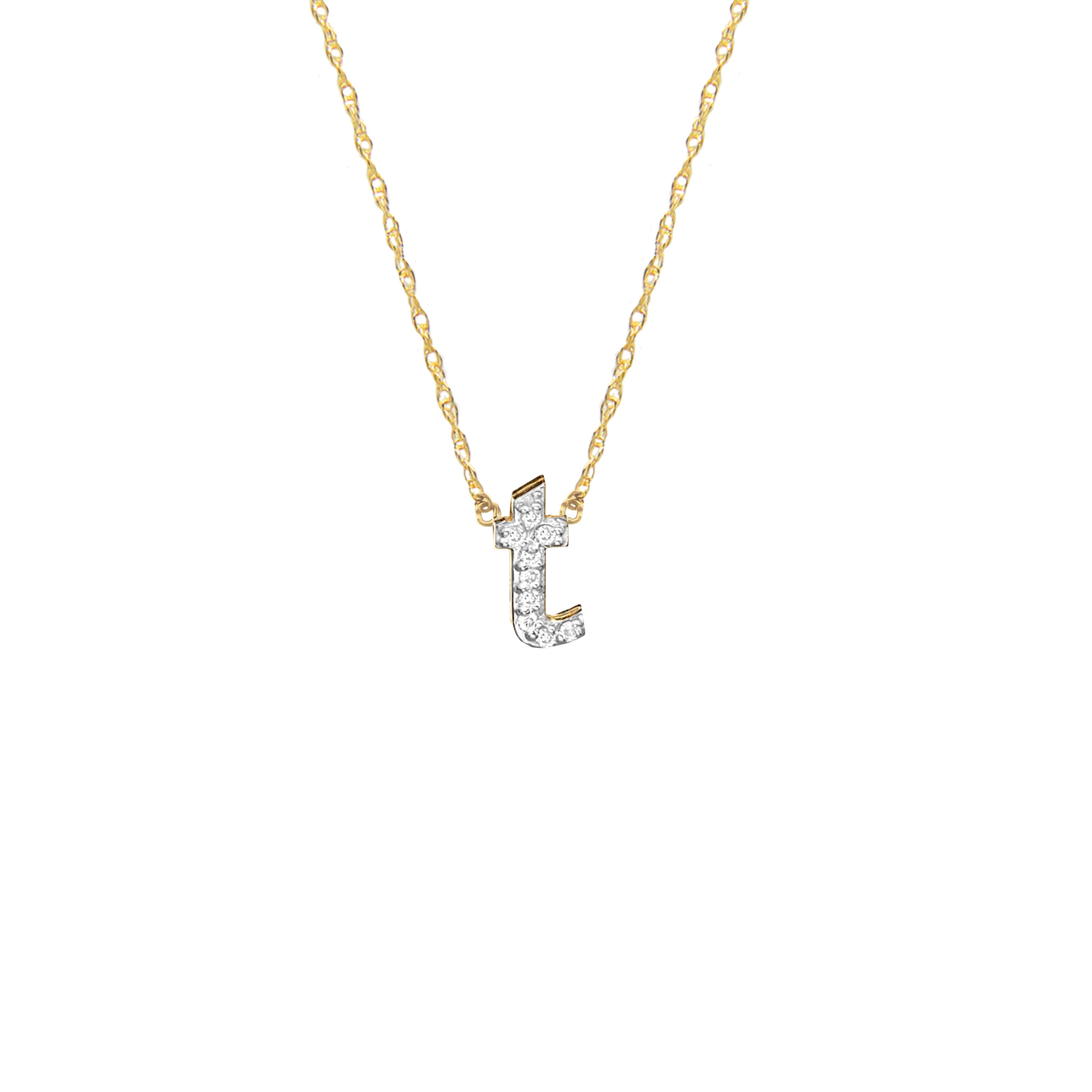 Moon and Lola - Metal Single Letter Diamond Necklace