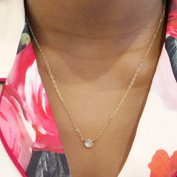 Moon and Lola - Mini Aquamarine Necklace