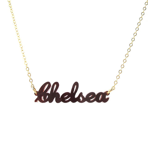 Lauren Nameplate Necklace on Brooklyn Chain