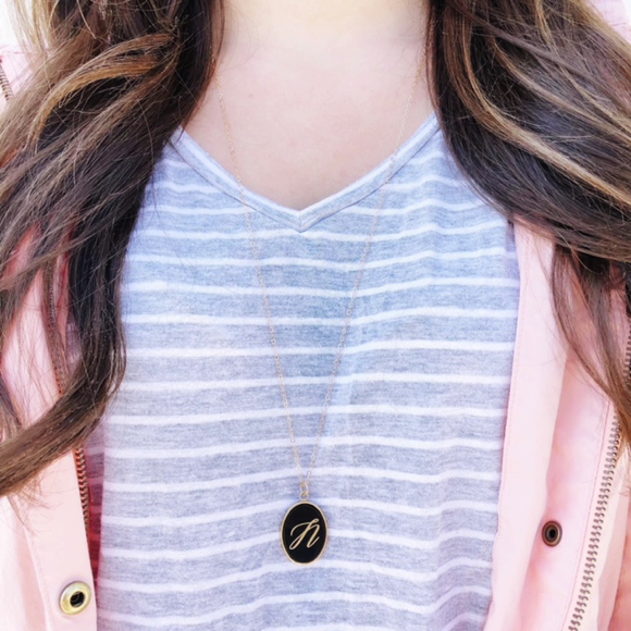 Moon and Lola - Vineyard Single Initial Necklace