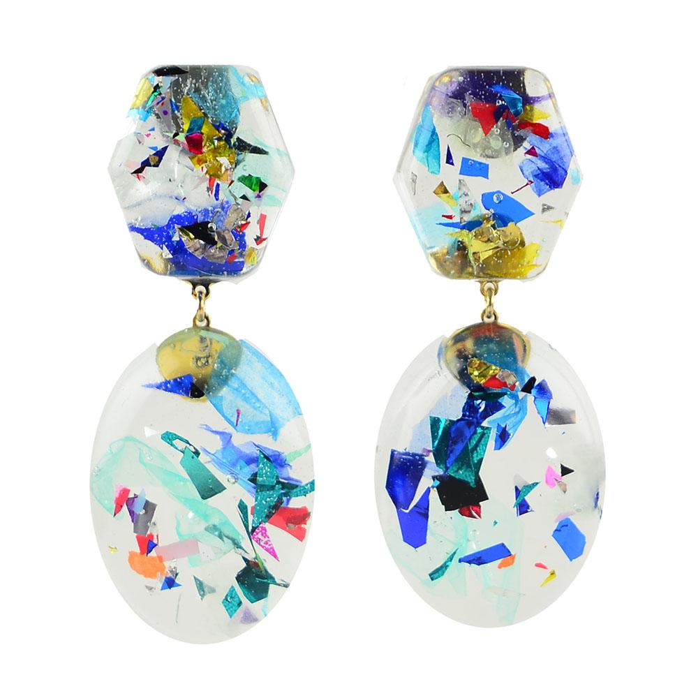 Moon and Lola xx Thimblepress - Confetti Post Drop Earrings