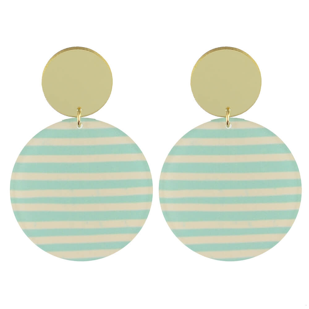 Moon and Lola xx Thimblepress - Patterned Disc Drop Earrings